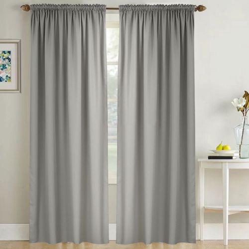 Zasłona na przelotkach 1 szt - 145x250 cm jasno szara 1454JS